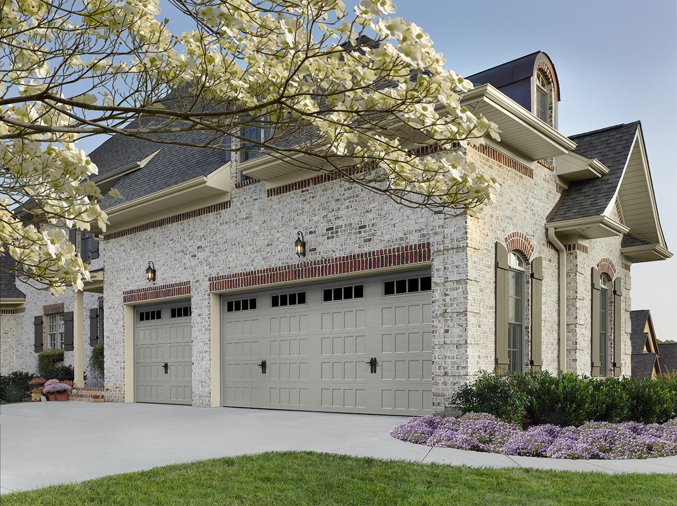 Sandtone glazed garage door